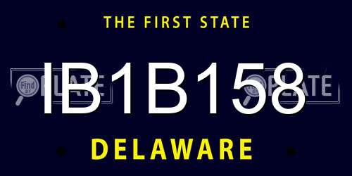 IB1B158 Delaware License Plate