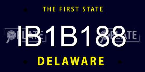 IB1B188 Delaware License Plate