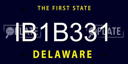 IB1B331 Delaware License Plate