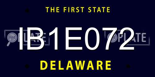 IB1E072 Delaware License Plate