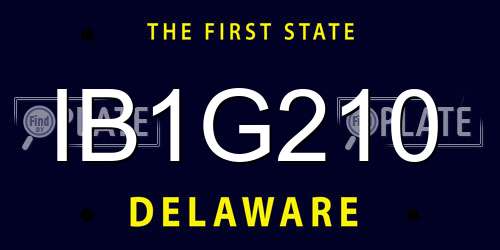 IB1G210 Delaware License Plate