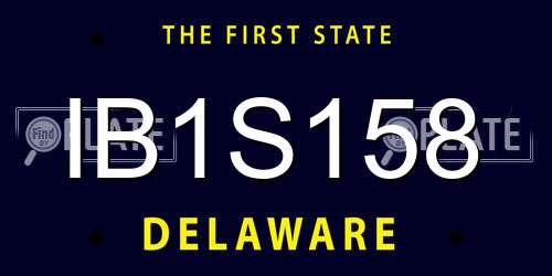 IB1S158 Delaware License Plate