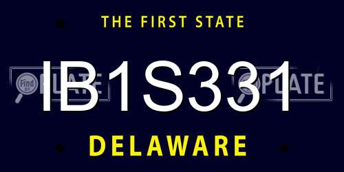 IB1S331 Delaware License Plate