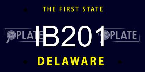 IB201 Delaware License Plate