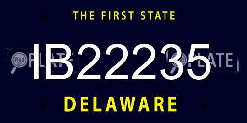 IB22235 Delaware License Plate