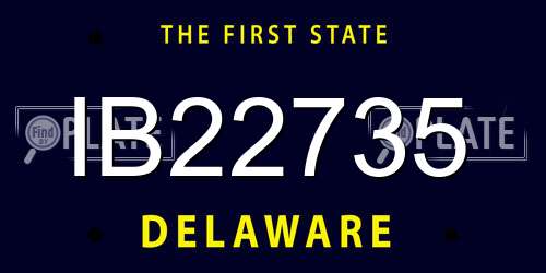 IB22735 Delaware License Plate