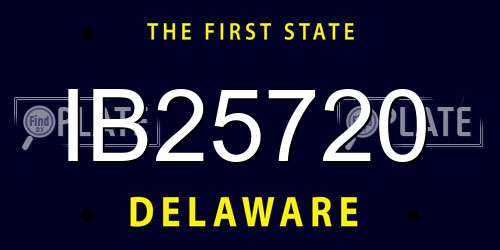 IB25720 Delaware License Plate