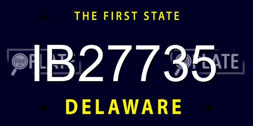 IB27735 Delaware License Plate