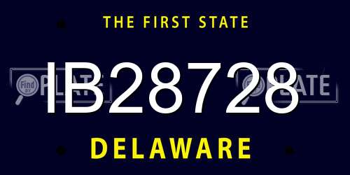 IB28728 Delaware License Plate
