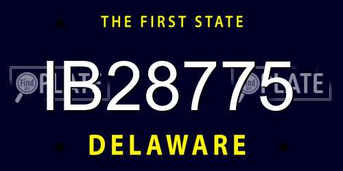 IB28775 Delaware License Plate