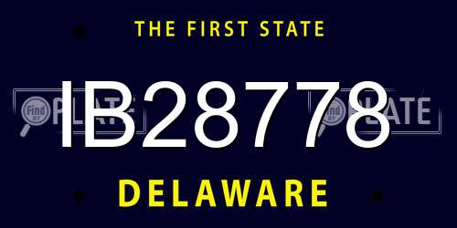 IB28778 Delaware License Plate