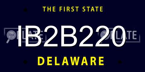 IB2B220 Delaware License Plate