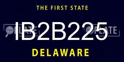 IB2B225 Delaware License Plate