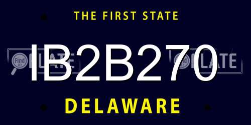 IB2B270 Delaware License Plate