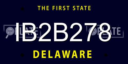 IB2B278 Delaware License Plate