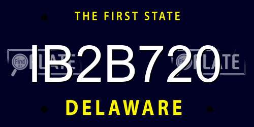 IB2B720 Delaware License Plate