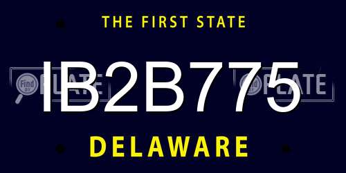 IB2B775 Delaware License Plate