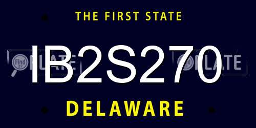 IB2S270 Delaware License Plate