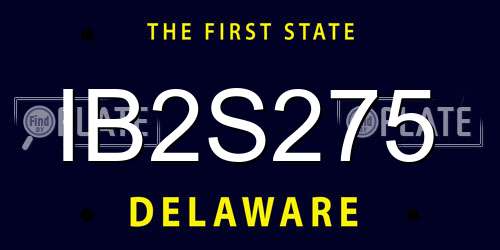 IB2S275 Delaware License Plate