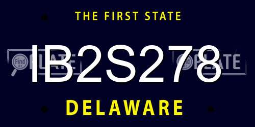 IB2S278 Delaware License Plate