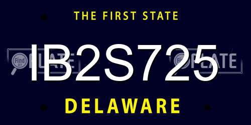 IB2S725 Delaware License Plate