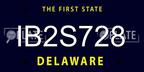IB2S728 Delaware License Plate