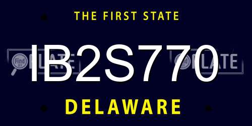IB2S770 Delaware License Plate