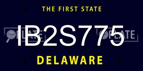 IB2S775 Delaware License Plate