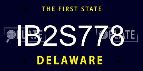 IB2S778 Delaware License Plate