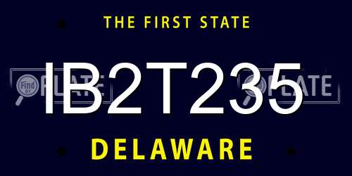 IB2T235 Delaware License Plate