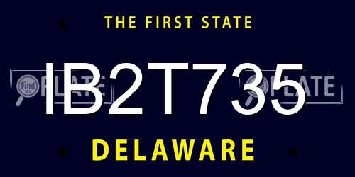 IB2T735 Delaware License Plate