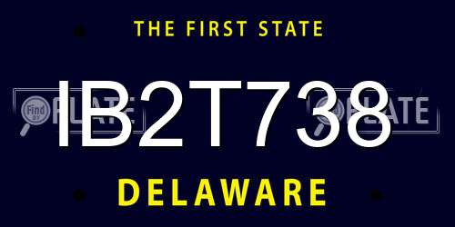 IB2T738 Delaware License Plate