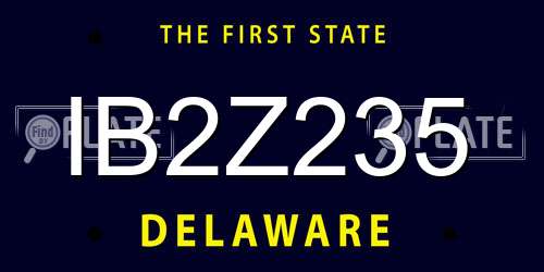 IB2Z235 Delaware License Plate