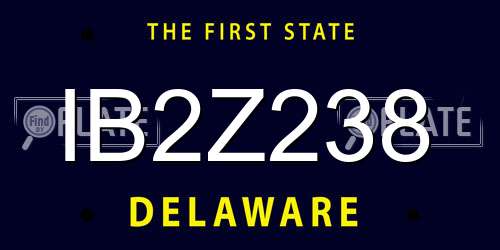 IB2Z238 Delaware License Plate
