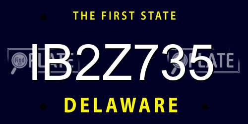 IB2Z735 Delaware License Plate