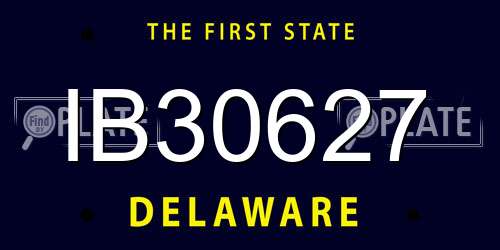 IB30627 Delaware License Plate