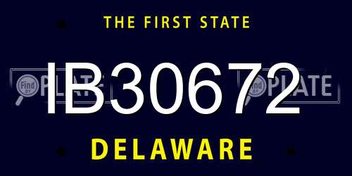 IB30672 Delaware License Plate