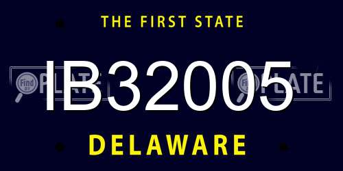 IB32005 Delaware License Plate