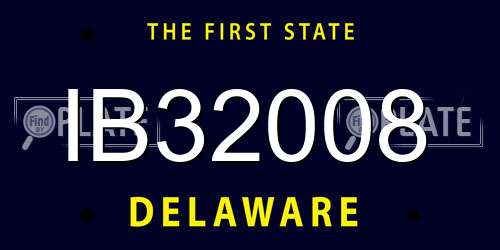 IB32008 Delaware License Plate