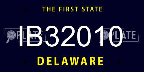 IB32010 Delaware License Plate