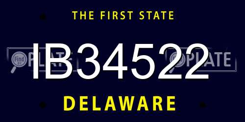 IB34522 Delaware License Plate