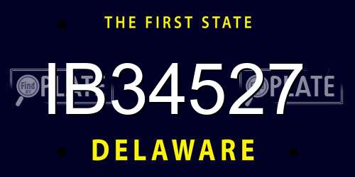 IB34527 Delaware License Plate