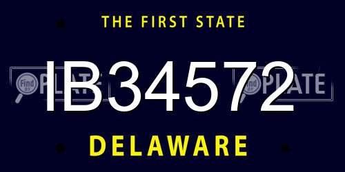 IB34572 Delaware License Plate