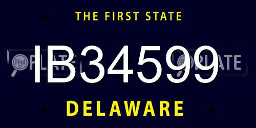 IB34599 Delaware License Plate