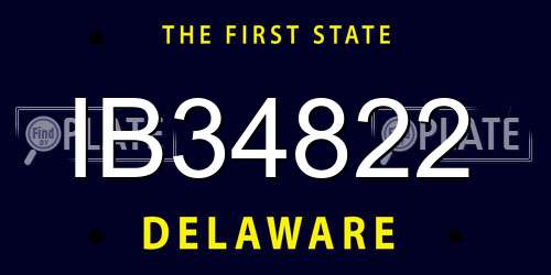 IB34822 Delaware License Plate