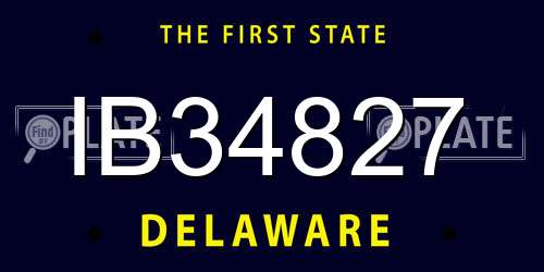 IB34827 Delaware License Plate