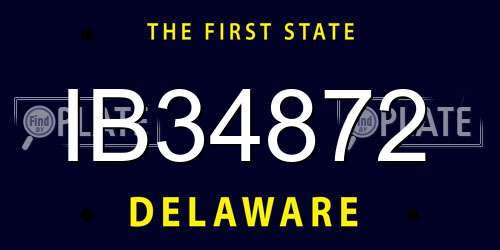 IB34872 Delaware License Plate