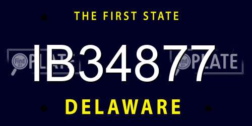IB34877 Delaware License Plate