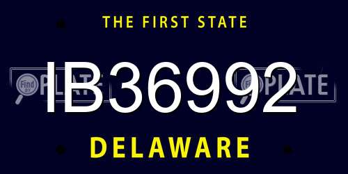 IB36992 Delaware License Plate