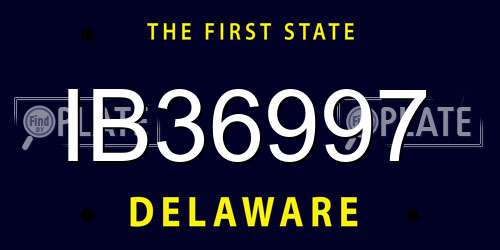 IB36997 Delaware License Plate